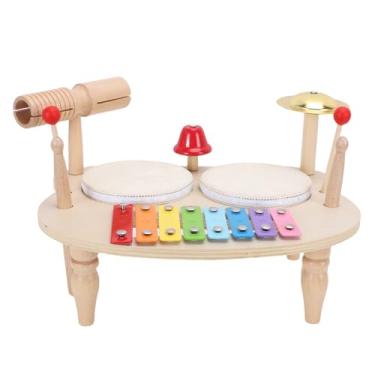 Imagem de Fabater Instrumento de Percussão Musical de Madeira Conjunto de Tambor de Desenvolvimento de Brinquedo para Crianças de 1 a 6 Anos de Idade
