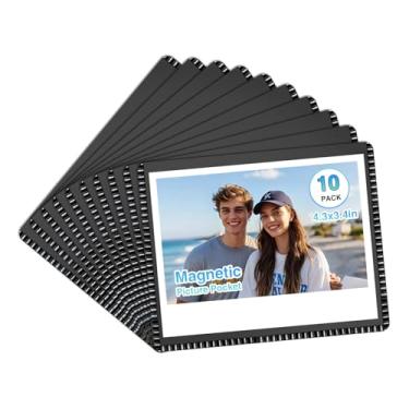 Imagem de CHUNNIAO Molduras magnéticas para papel fotográfico de 10 x 8 cm, compatível com filme fotográfico Fuji Instax Wide e Polariod Instant I-Type