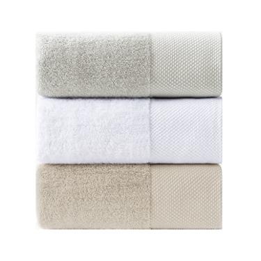 Imagem de 5sssallefaa Toalha de banho casa hotel casa ficar toalha branca macia e grossa água não deixa cair cabelo (cor: A 3PS, tamanho: 70x140cm) (A 3ps 70x140cm)