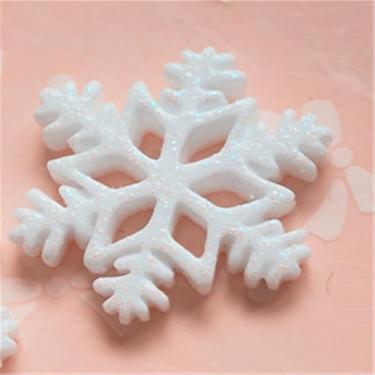 Imagem de 40 peças de acessórios de artesanato romântico festa branco floco de neve para casa ornamentos de decoração de Natal (grande)