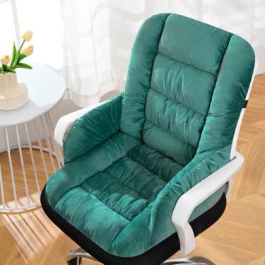 Imagem de Gujuja Almofada para cadeira de mesa almofada de cadeira de escritório com suporte alto para encosto almofada de assento com fundo antiderrapante para escritório, carro, casa, sala de jantar, cozinha