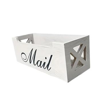 Imagem de Generic Organizador de Correspondências, Porta-Correspondências, Organizador de Mesa, Caixa de Correio de Mesa, Classificador de Cartas Rústico, Decoração, Branco