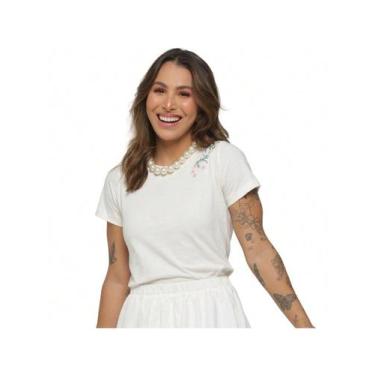 Imagem de T-shirt Bordada na Manga Camisetas Bordadas Algodão Fio 30 - Audax, Of