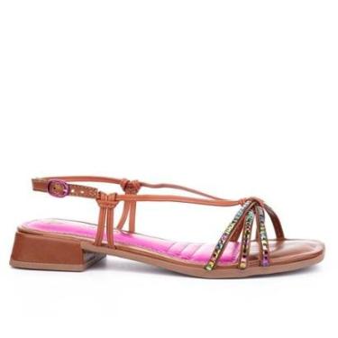 Imagem de Sandália Tanara de Salto Baixo Com Pedrarias T8051-Feminino