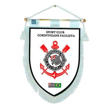 Imagem de Flamula Oficial Corinthians Original Branca Ou Preta-Unissex