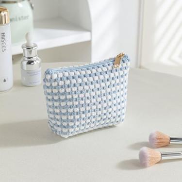 Imagem de Bolsa de maquiagem feminina, bolsa de maquiagem de veludo cotelê, bolsa elegante, organizador de batom, adequada para viagens, festas e uso diário.