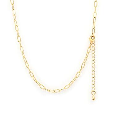 Imagem de MAIKERDER Colar feminino banhado a ouro 14K com clipe de papel