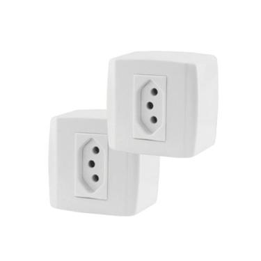 Imagem de Kit 2 Tomada Sobrepor Externa 20A 2P+T 250V Branco ilumi - KIT2TOMADAS