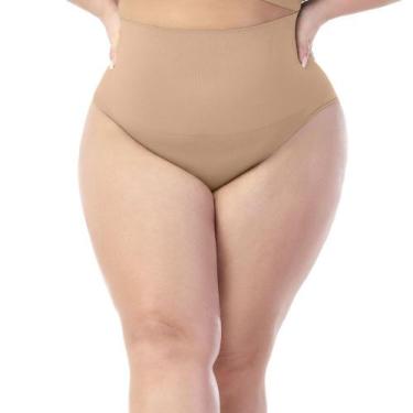 Imagem de Calcinha Tanga Modeladora Plus sem Costura Bege Zee Rucci - ZEE BASICO