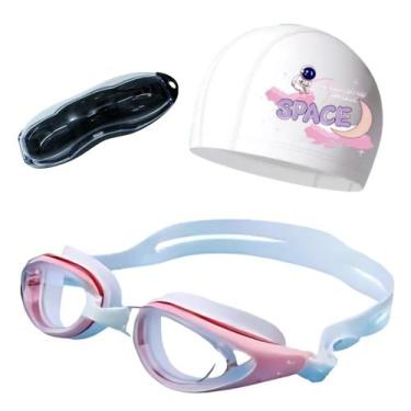 Imagem de Kit Óculos Touca e Estojo para Natação Adulto Proteção UV - Hero Band,