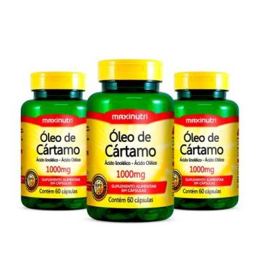 Imagem de Kit 3 Fonte De Ômega Óleo De Cartamo 1000Mg 60 Cap Maxinutri