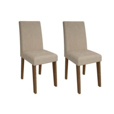 Imagem de Kit 2 Cadeiras Sala Jantar Milena 2 Un Savana/Suede Bege - Cimol