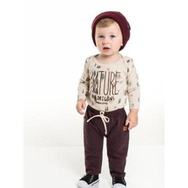 Imagem de Conjunto Bebê Menino Moletom 2 Cabos Peluciado Natureza Tam P a GG - Biogás-Masculino