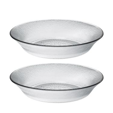 Imagem de Jogo 2 Prato Fundo De Vidro Acquamarine Transparente 19,5cm Class Home