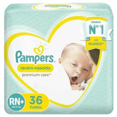 Imagem de Fralda Pampers Premium Care Recém-nascido Rn+ Com 36 Unidades, RN, 36
