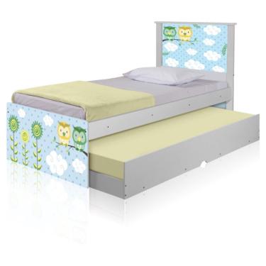 Imagem de Bicama Juvenil Adesivada Corujinhas Com Colchões