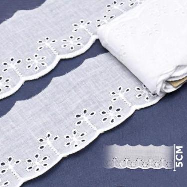 Imagem de Bordado Inglês BA029 Branco - 5,0 cm - 100% Algodão - Artepunto