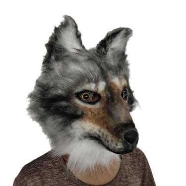 Imagem de Máscara de látex realista com cabeça de lobo, cosplay de Halloween par