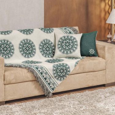 Imagem de Xale Decorativo Turin Com Franja 1,60m X 1,40m Jacquard 1 Peça 58% Algodão 42% Poliéste...