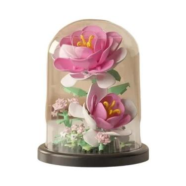 Imagem de Conjunto De Blocos De Montar 3D DIY Buquê Eterno De Rosas Com Caixa De