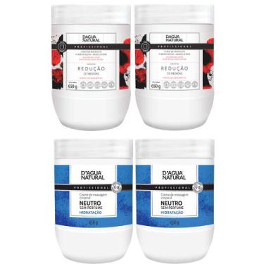 Imagem de Kit Dagua Natural 2 Potes Creme Massagem Neutro 650g + 2 Potes Creme P