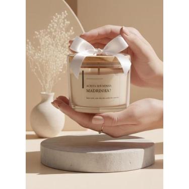 Imagem de Vela Aromática Convite Para Madrinha De Batizado E Casamento - Lar.