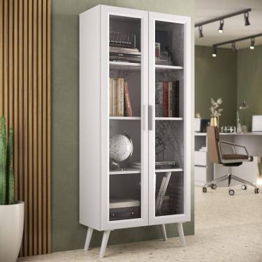 Imagem de Armário de Escritório 68cm 2 Portas com Vidro Retrô Urban Multimóveis MP6039