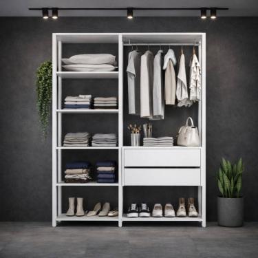 Imagem de Guarda-Roupa Closet Modulado Texas 2 Gavetas 135cm Multimóveis MP4786