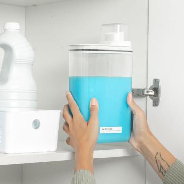 Imagem de Kit 2 Dispenser Organizador de Lavanderia 2,3L Acrílico Porta Amaciante Sabão em Pó Sab...