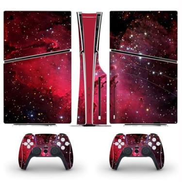 Imagem de Skin Sticker Compatible with PS5 Slim Disc Console and Controller, Protective Vinyl Decal Game Accesorries Cover Wrap (Red)
