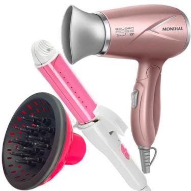Imagem de Secador de Cabelo Mondial 1200w Ions Tourmaline Mini Dobrável Viagem R