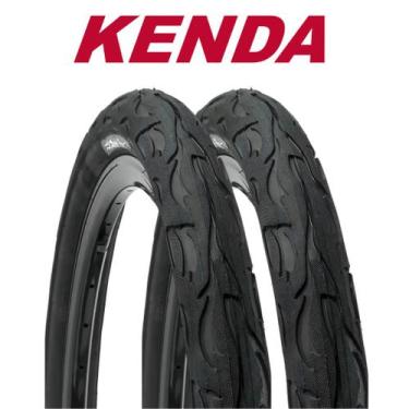 Imagem de Par De Pneu Para Bicicleta Bike Aro 20 Kenda Flame Balão Slick Bmx Cro