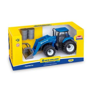 Imagem de Trator New Holland T8 Implemento com Garfo e Acessórios e Pneus Emborr