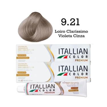 Imagem de 2 Unidades Coloração Itallian Color 9.21 Louro Claríssimo Violeta Cinz