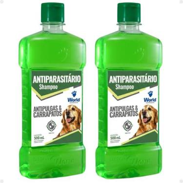 Imagem de Kit 2 Shampoo Antipulgas Carrapatos Dugs 500mL Neutro Cães