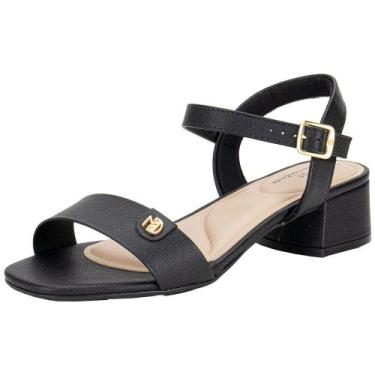 Imagem de Sandália feminina salto grosso modare 7211101, Preto, 36