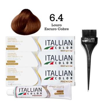 Imagem de 3 Unidades Coloração 6.4 Louro Escuro Cobre  Itallian Color - Itallian
