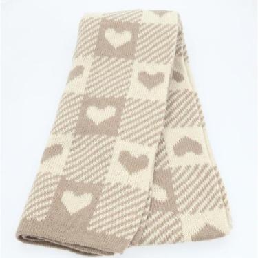 Imagem de Cachecol em Tricot com Estampa de Coração - BAUARTE, Bege