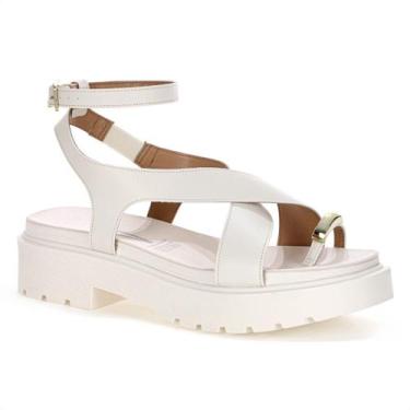 Imagem de Sandália Vizzano Tamanco Tiras Cruzadas Off White - Feminino -, 37, Of