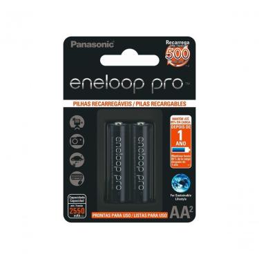 Imagem de Pilha Recarregável AA Panasonic Eneloop Pro BK-3HCCE-2BB 2550MAH com Tecnologia NI-MH B...