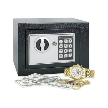 Imagem de Cofre Digital Eletrônico com Teclado LCD e Senha Programável com Chave de Emergência Preto Startools