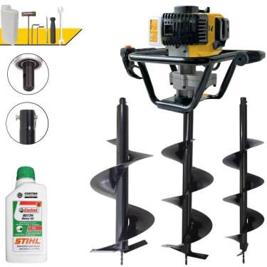 Imagem de Perfurador de Solo PSL517 à Gasolina 51,7CC 1,8HP com Brocas 80x20CM 80x25CM 80x30CM Lynus