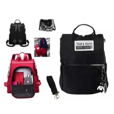 Imagem de Mochila Bolsa Antifurto Feminina Tiracolo Fashion Trabalho/Escola/Univ