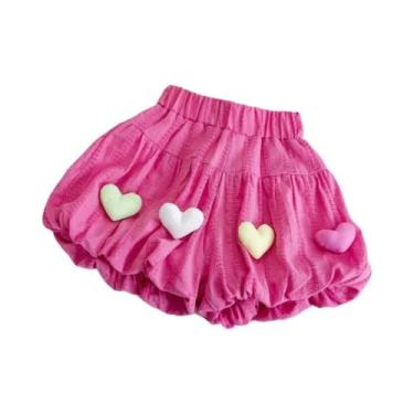 Imagem de Shorts De Verão Para Meninas Com Decoração Colorida De Flores, Abóbora