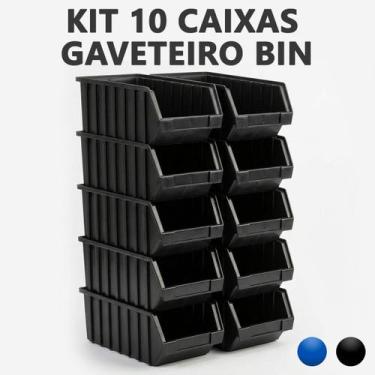 Imagem de Caixa BIN N6 Kit Gaveta Organizadora Plástica Empilhável Parafusos Fer