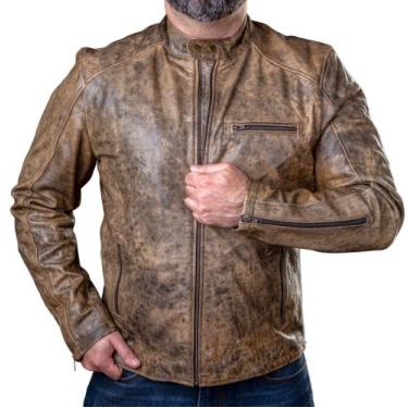 Imagem de Jaqueta de Couro Legitimo masculina Rustica Mr2 Harry Silver, P -S