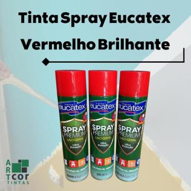 Imagem de KIT com 3 unidades Tinta Spray para Pintar Superfícies - Eucatex, Verm