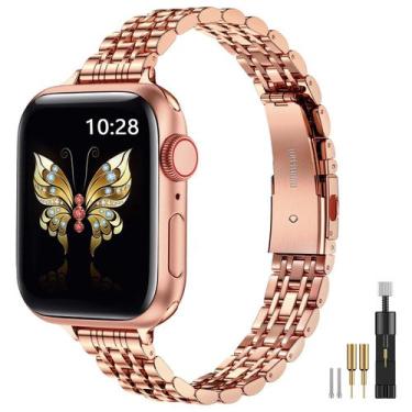 Imagem de Pulseira Apple Watch MiohHR Slim Metal 42 mm em ouro rosa