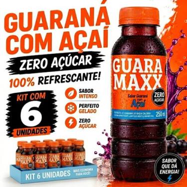 Imagem de Kit 6 Guaraná com Açaí Guara Maxx Zero 250ml Sem Açúcar