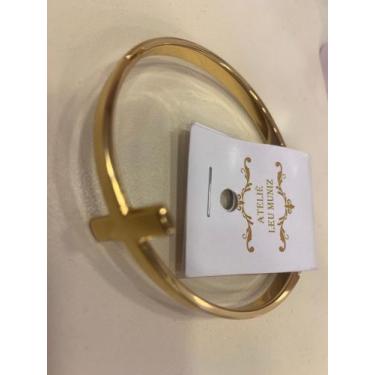 Imagem de Bracelete de Cruz folheado - Leu Muniz